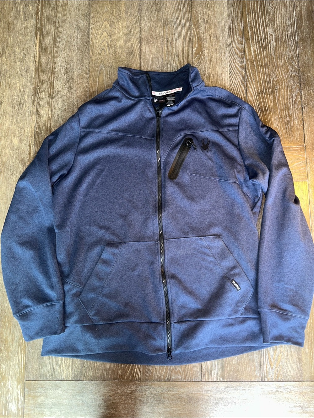 Spyder Men’s XL Full Zip Performance Jacket Blue Athletic Layer